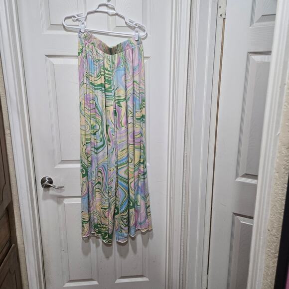 ASTR the Label Marble Swirl Wide Leg Pleated Pants Size M - Picture 9 of 9